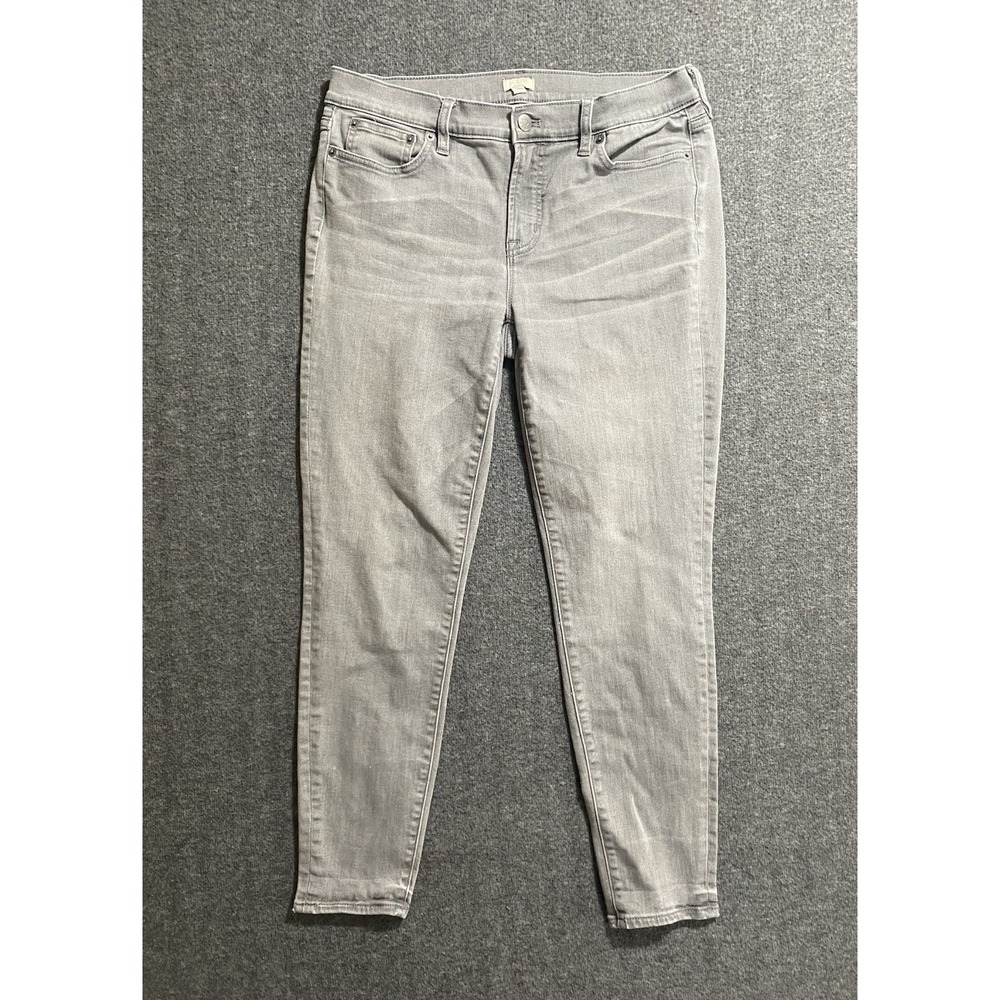 J Crew Jeans Womens Gray Faded Wash Straight Fit Denim Cotton Stretch Size 30